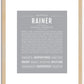 Rainer | Name Art Print