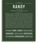 Randy Name Sticker Randy Personalized Name Meaning Art Prints – Name Stories