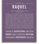 Raquel Personalized Name Meaning Art Prints – Name Stories