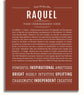 Raquel Personalized Name Meaning Art Prints – Name Stories