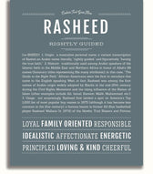 Rasheed Personalized Name Meaning Art Prints – Name Stories
