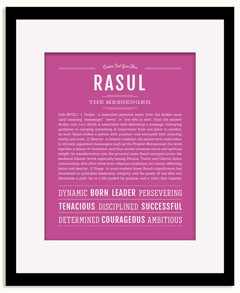 Frame Options | Dark Pink | Black Frame, Matted