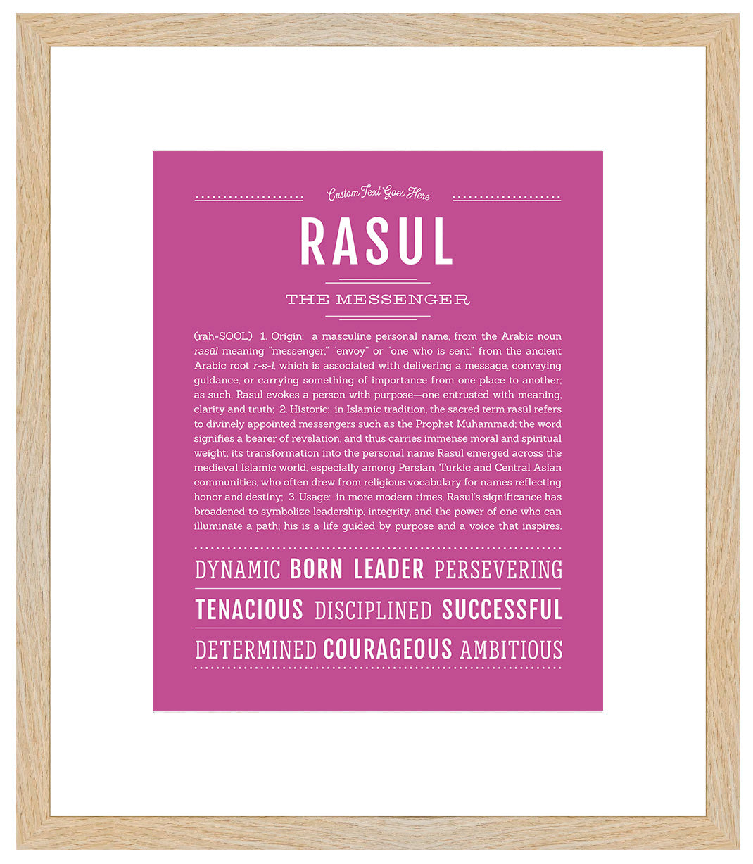 Frame Options | Dark Pink | Maple Frame, Matted