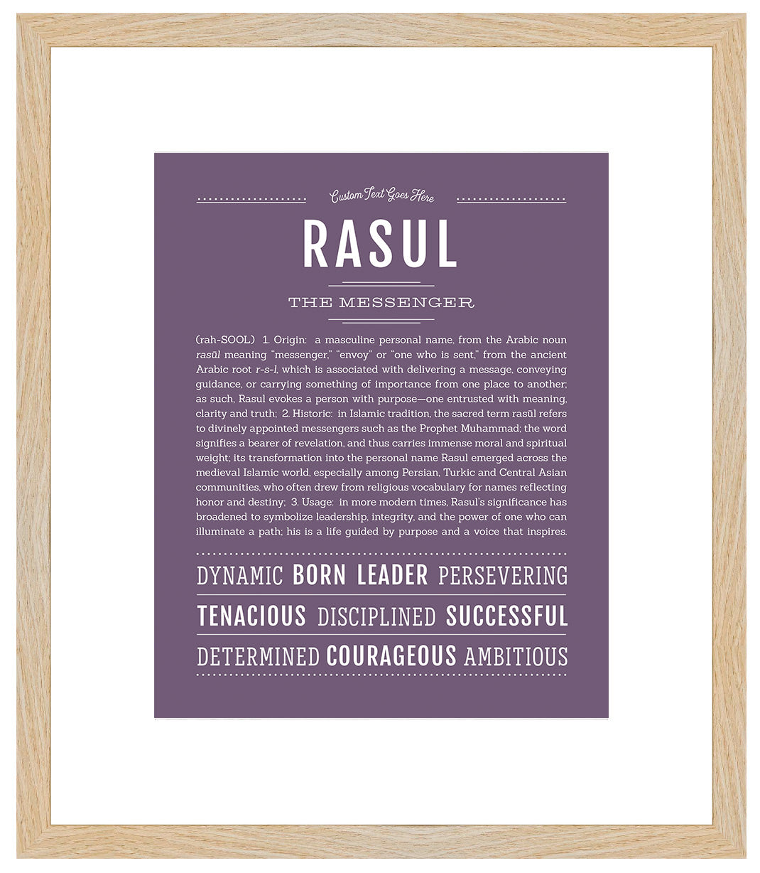 Frame Options | Deep Purple | Maple Frame, Matted