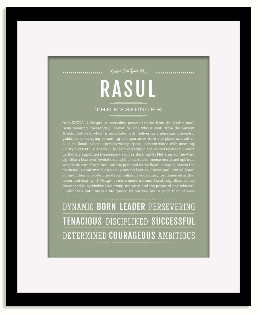 Frame Options | Sage | Black Frame, Matted