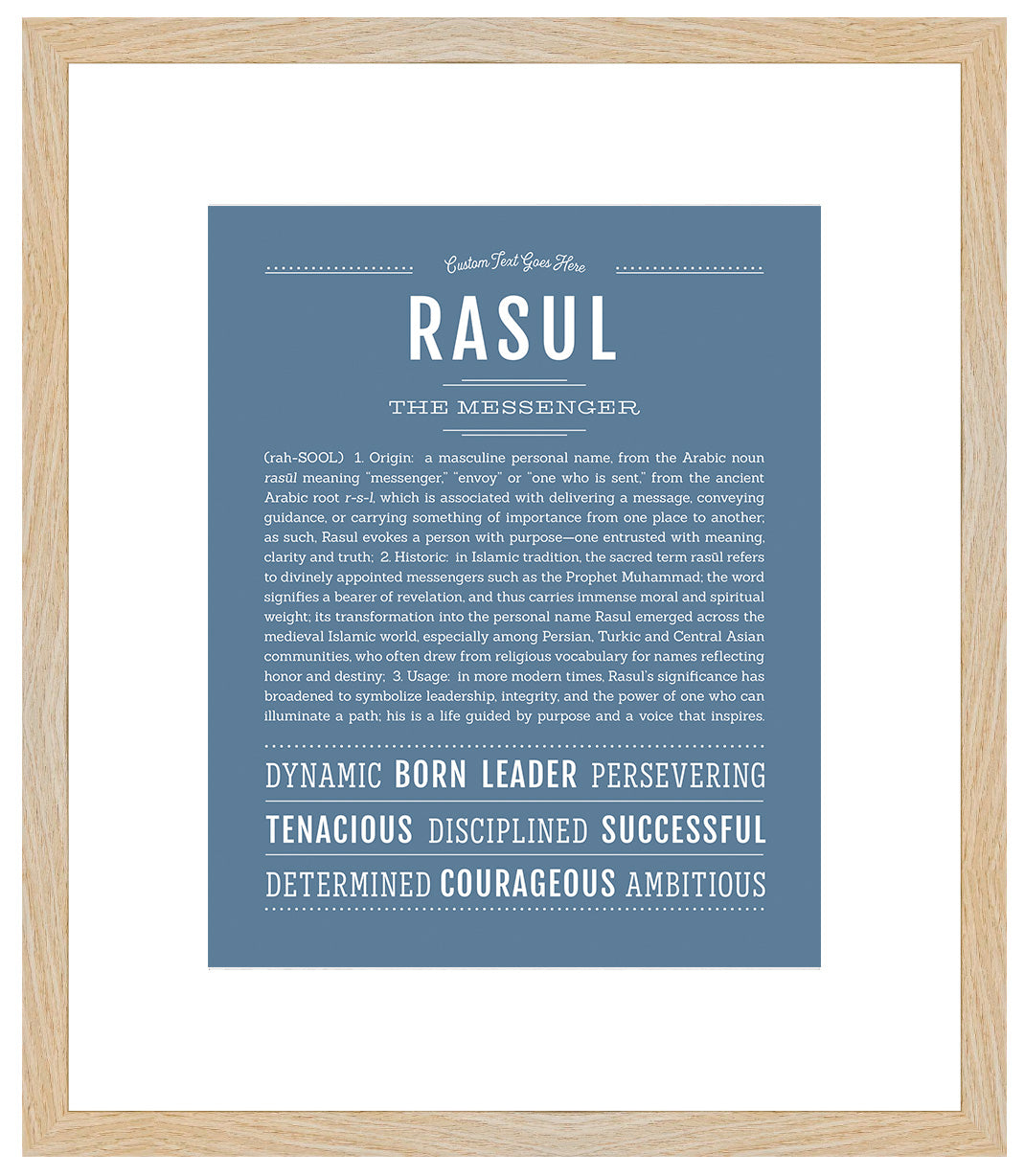 Frame Options | Steele Blue | Maple Frame, Matted