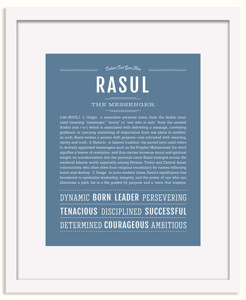 Frame Options | Steele Blue | White Frame, Matted