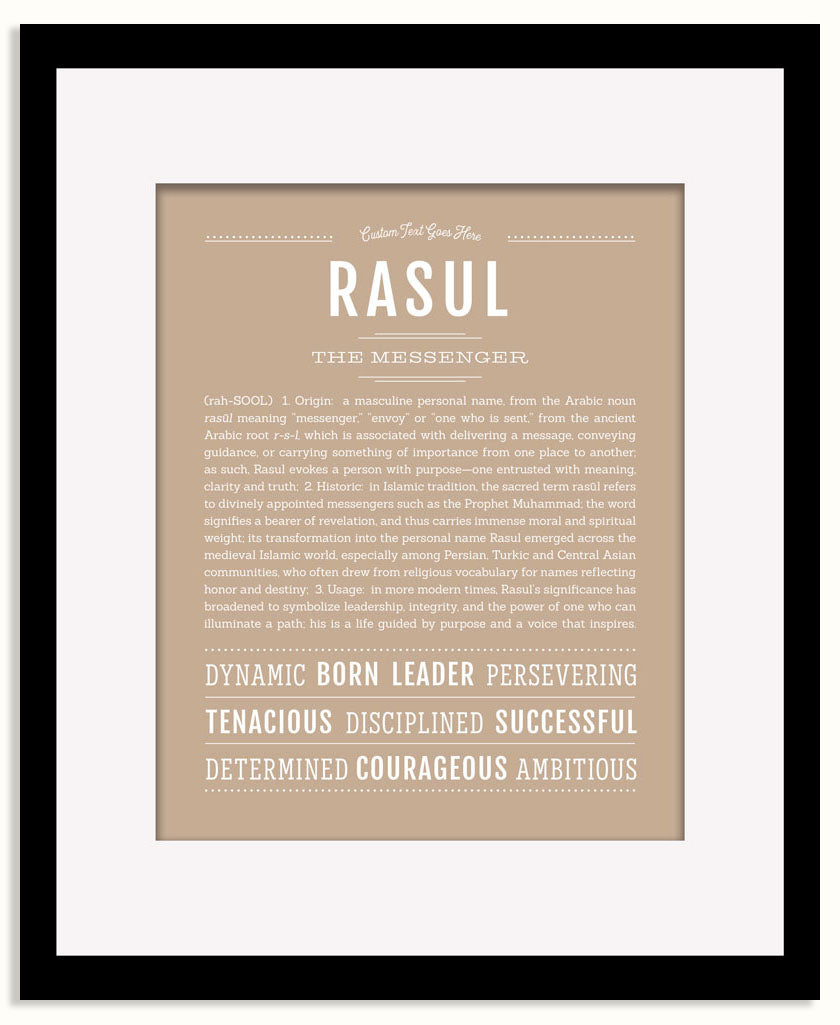 Frame Options | Tan | Black Frame, Matted