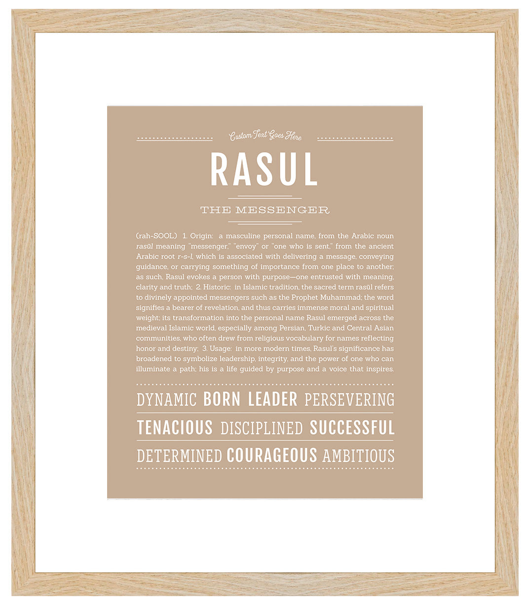 Frame Options | Tan | Maple Frame, Matted
