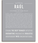 Nume Raul Raul Personalized Name Meaning Art Prints – Name Stories