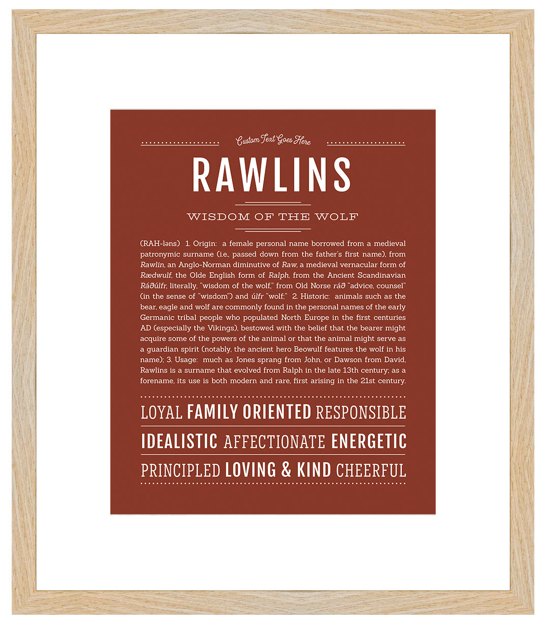 Rawlins (male) | Name Art Print