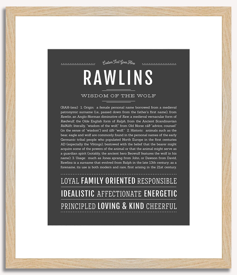 Rawlins (male) | Name Art Print