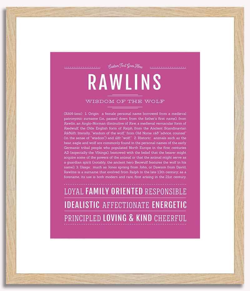 Rawlins (male) | Name Art Print