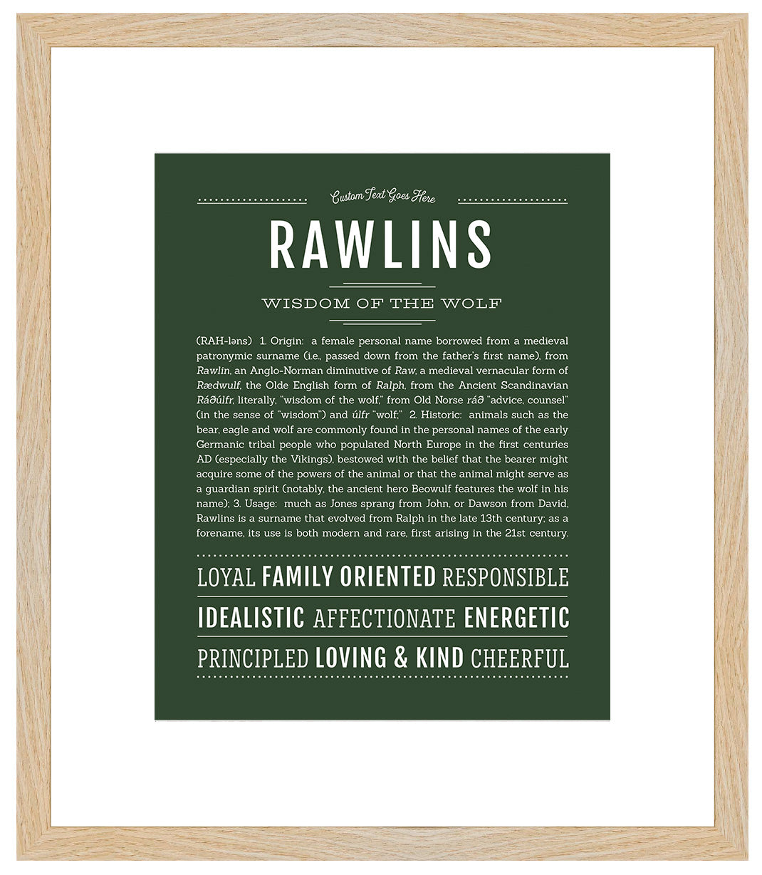 Rawlins (male) | Name Art Print