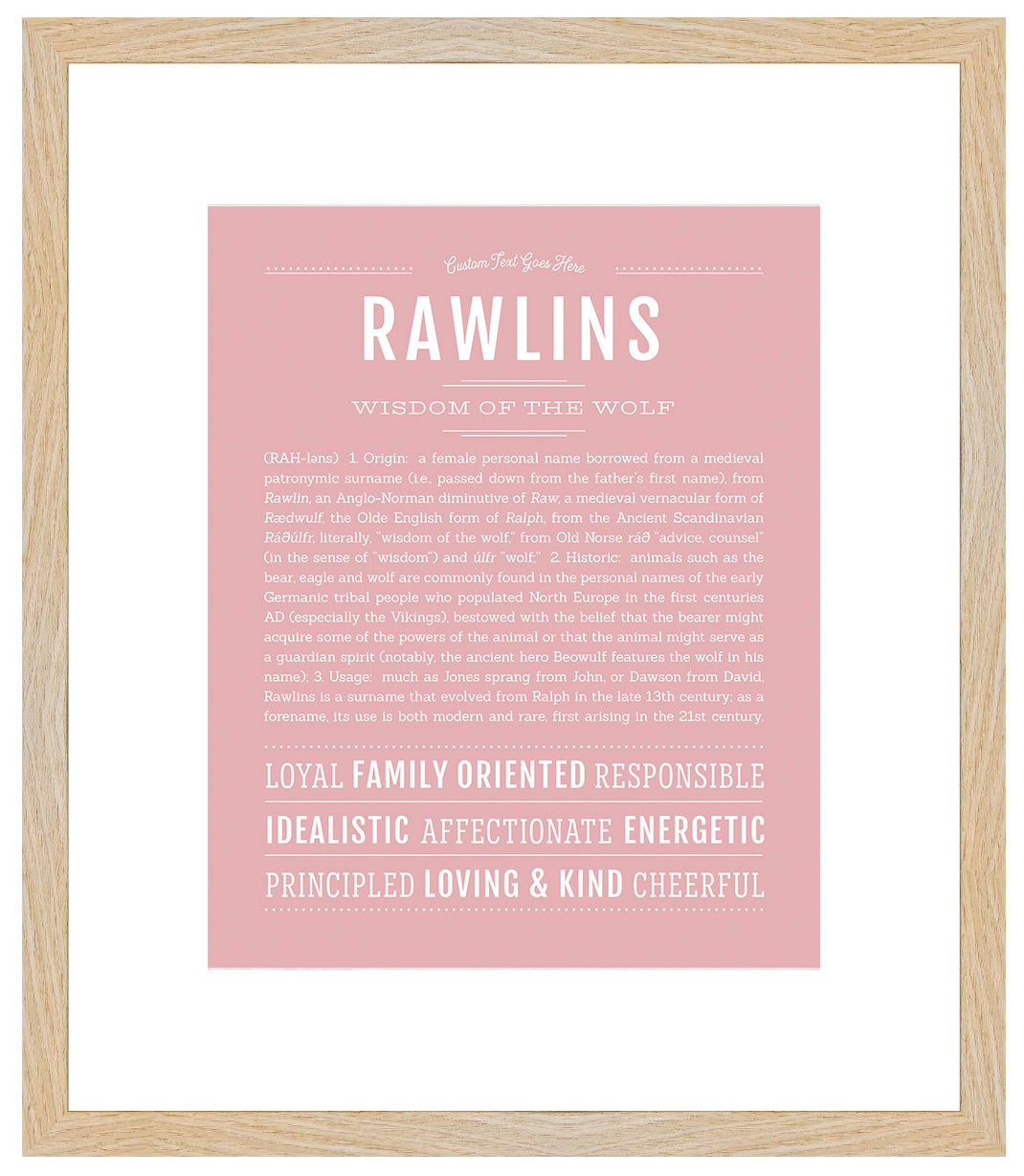 Rawlins (male) | Name Art Print