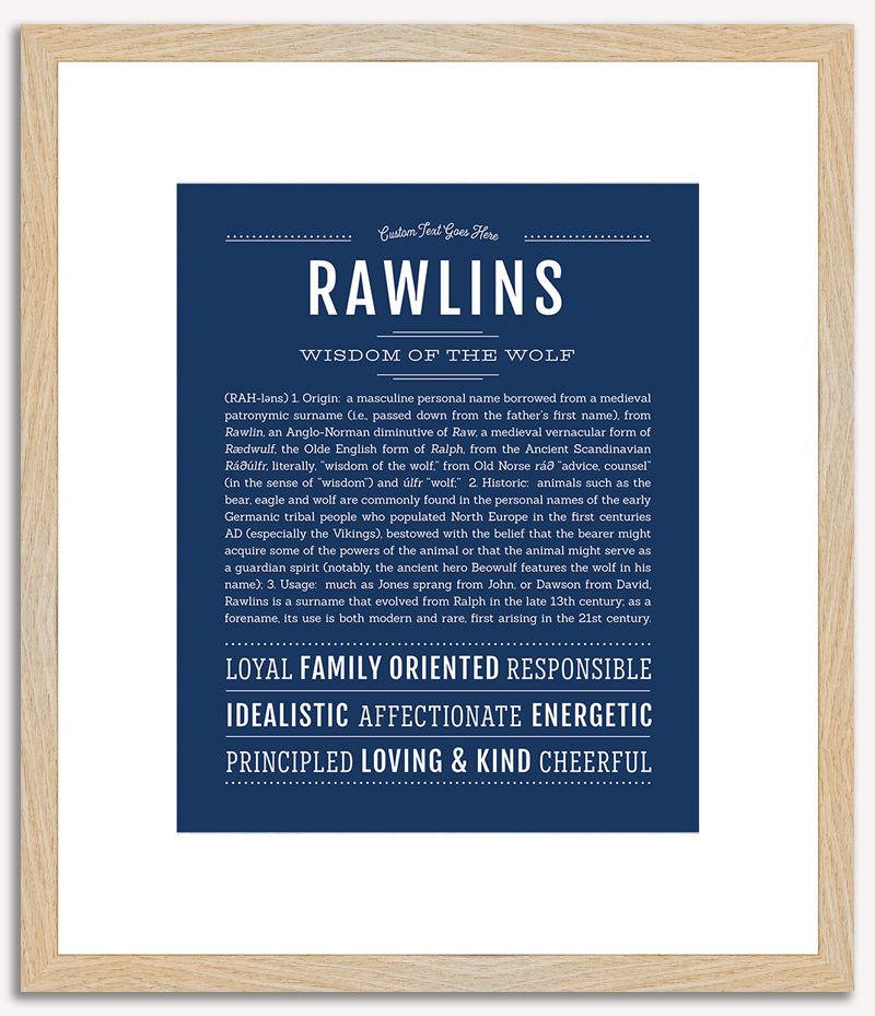 Rawlins (male) | Name Art Print