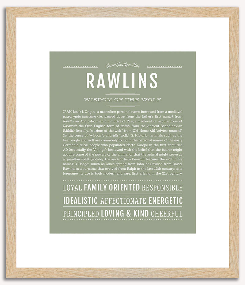 Rawlins (male) | Name Art Print