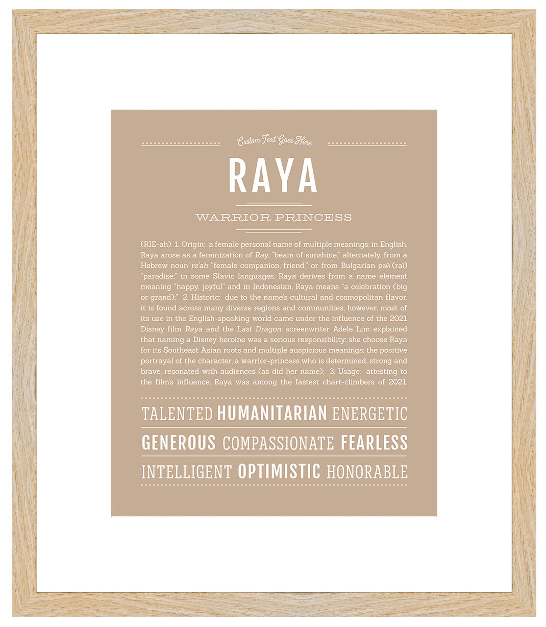 Raya | Name Art Print