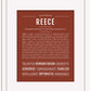 Reece (female) | Name Art Print