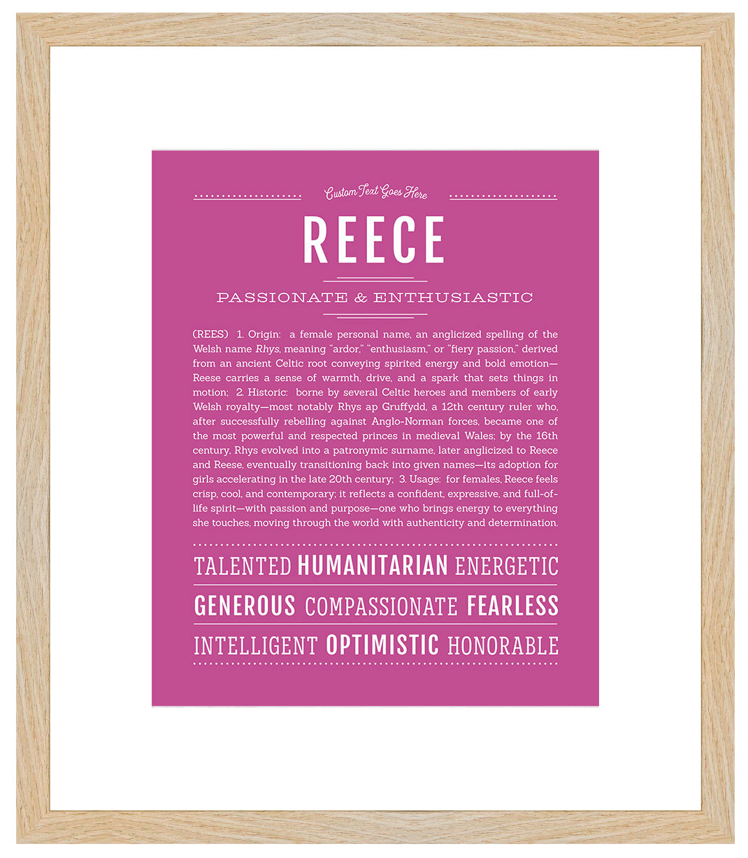 Reece (female) | Name Art Print