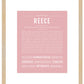 Reece (female) | Name Art Print