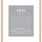 Reece (female) | Name Art Print