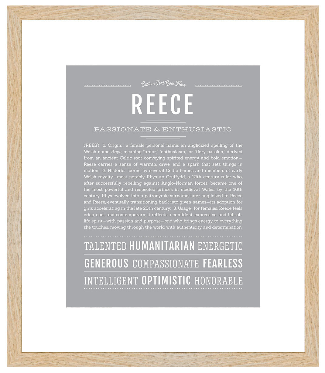 Reece (female) | Name Art Print