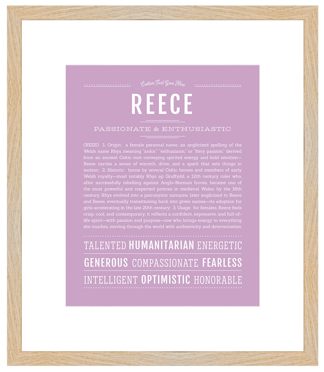 Reece (female) | Name Art Print