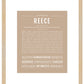 Reece (female) | Name Art Print