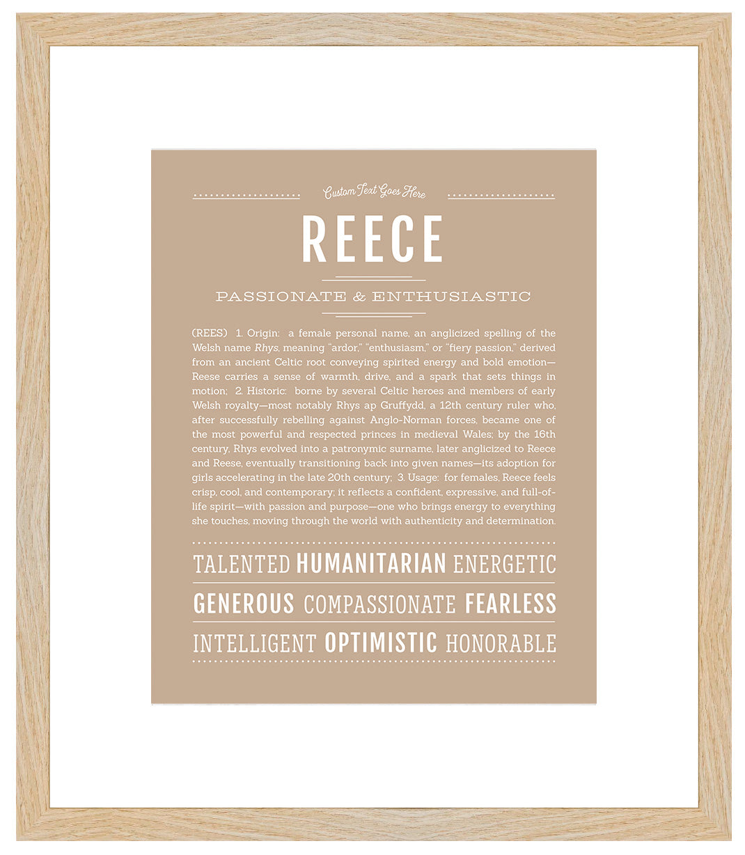 Reece (female) | Name Art Print