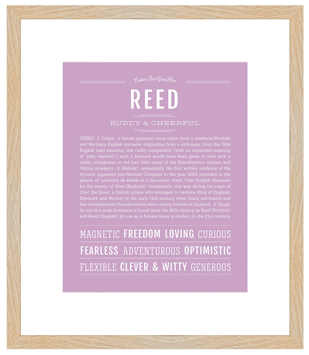 Reed (female) | Name Art Print