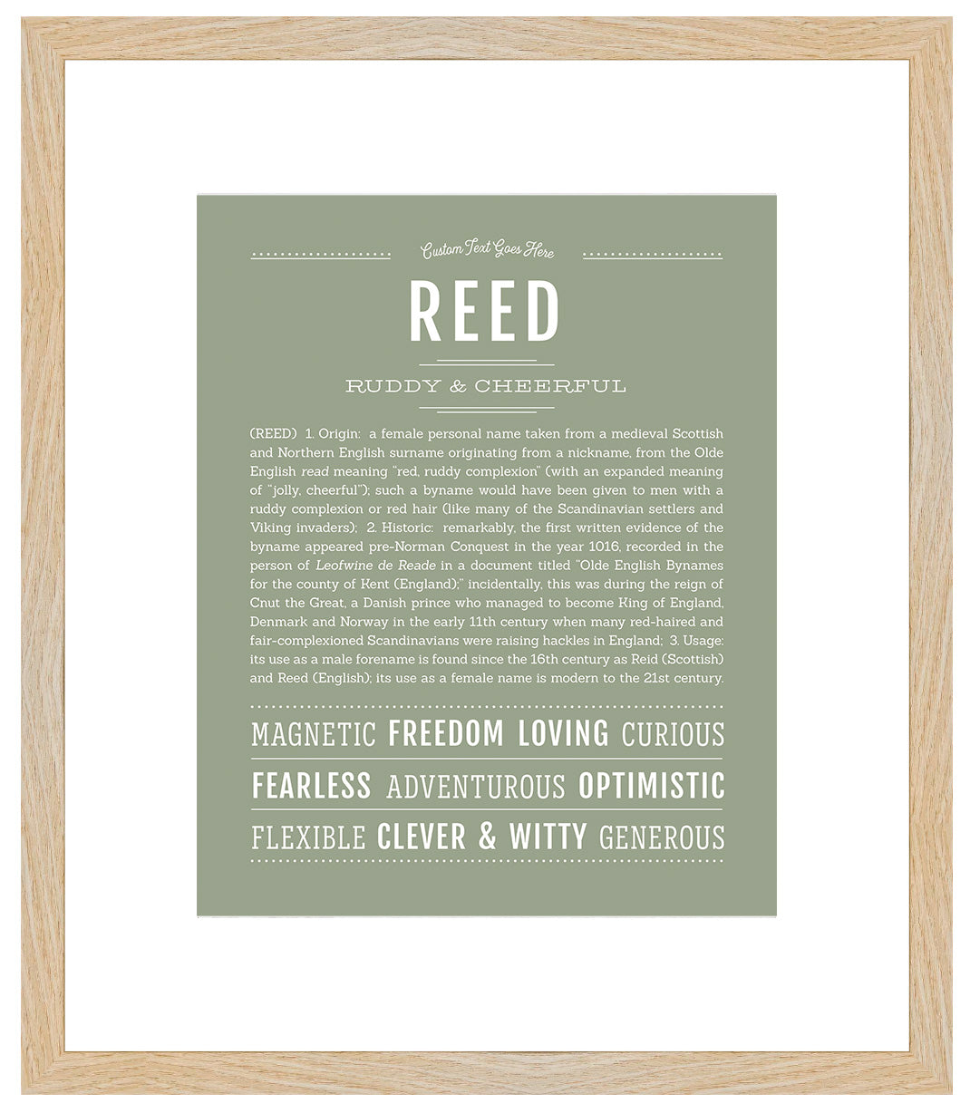 Reed (female) | Name Art Print