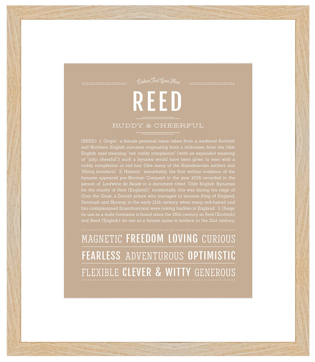 Reed (female) | Name Art Print