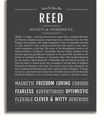 Reed (female) | Name Art Print – Name Stories