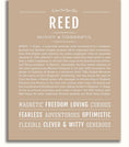 Reed Personalized Name Meaning Art Prints – Name Stories