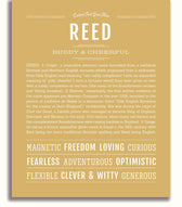 Reed Personalized Name Meaning Art Prints – Name Stories