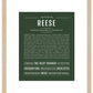 Reese (female) | Name Art Print