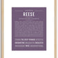 Reese (female) | Name Art Print