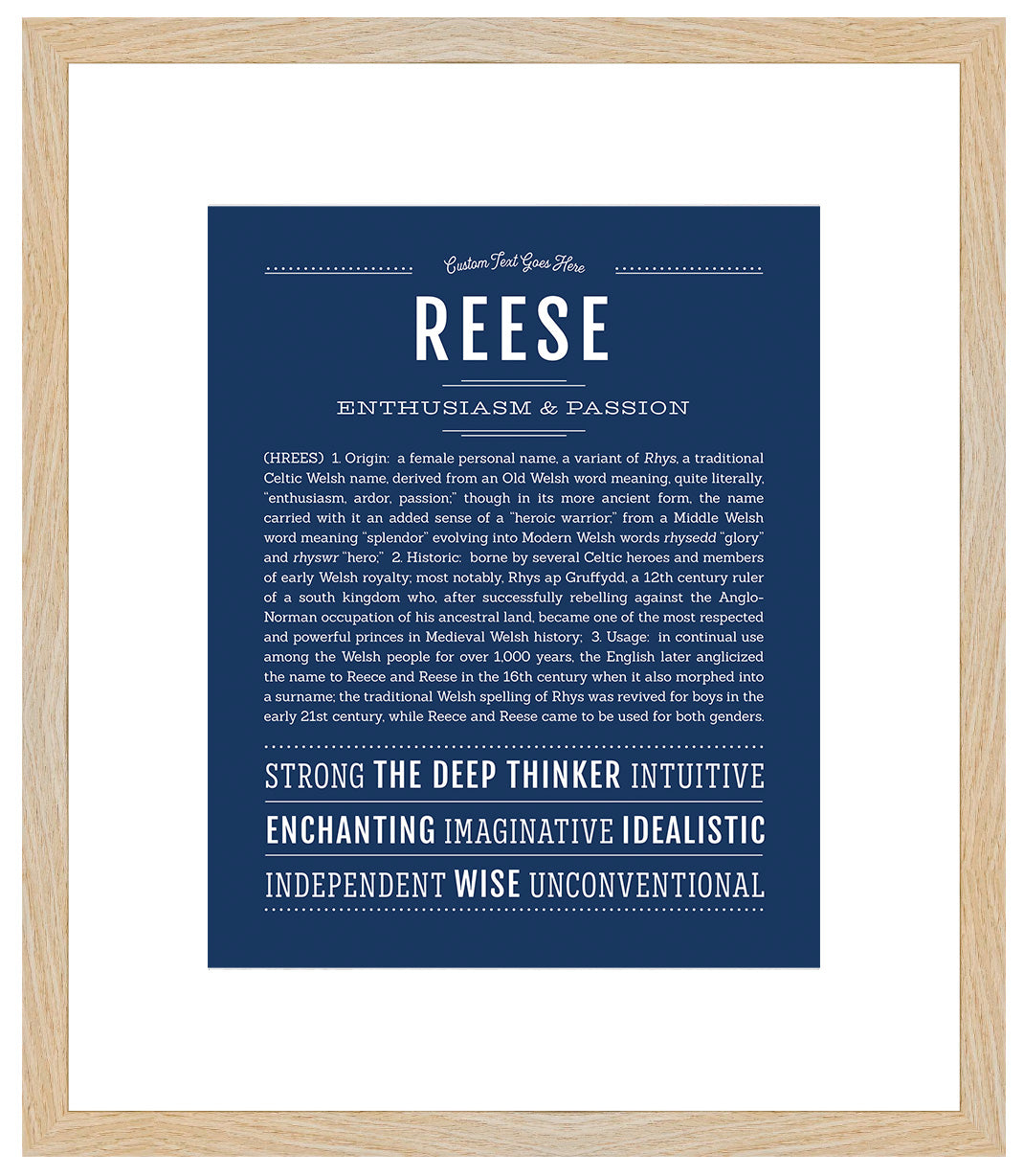 Reese (female) | Name Art Print