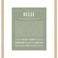 Reese (female) | Name Art Print