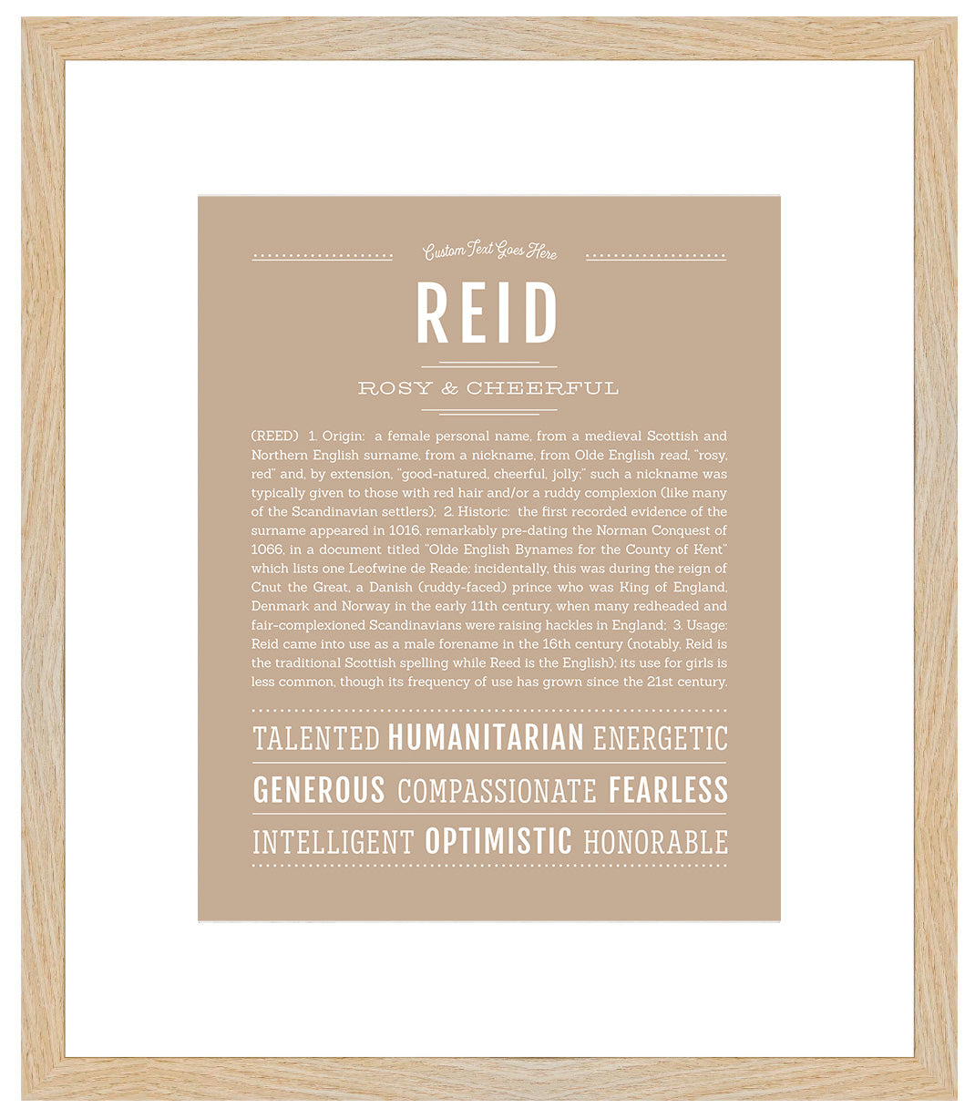 Reid (female) | Name Art Print