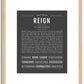 Reign (male) | Name Art Print