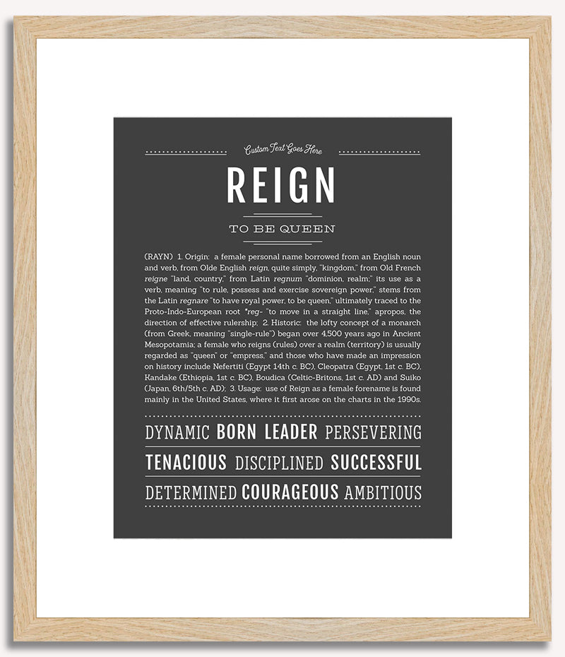 Reign (male) | Name Art Print