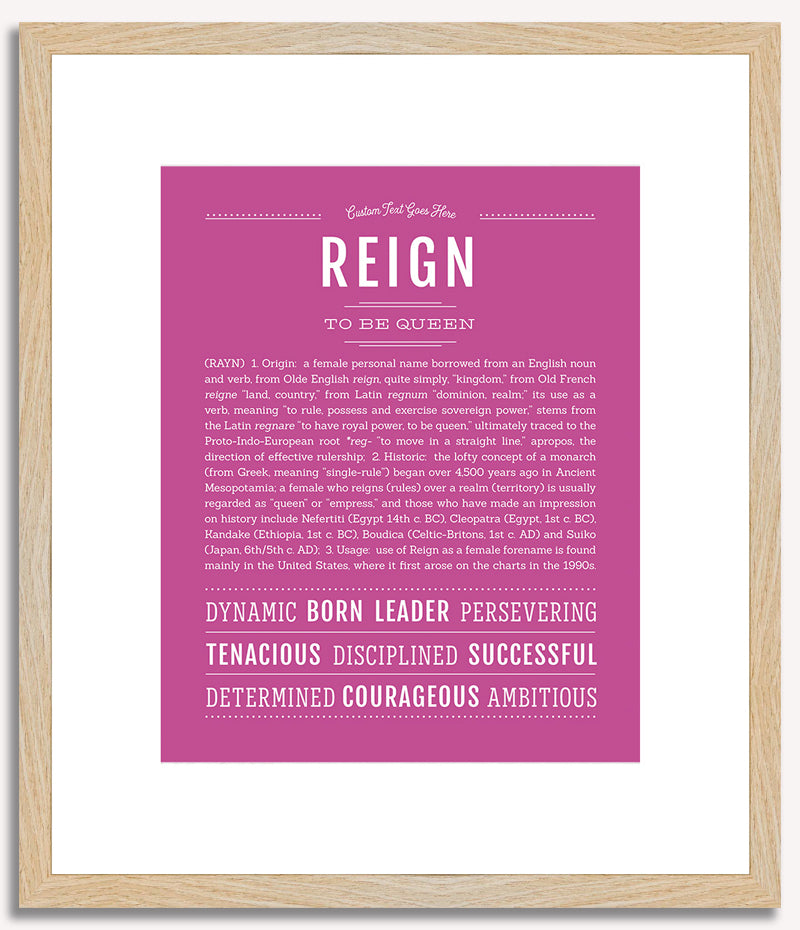 Reign (male) | Name Art Print