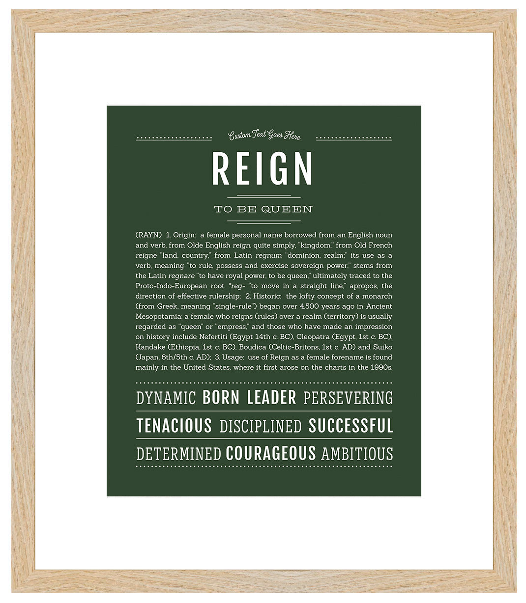 Reign (male) | Name Art Print