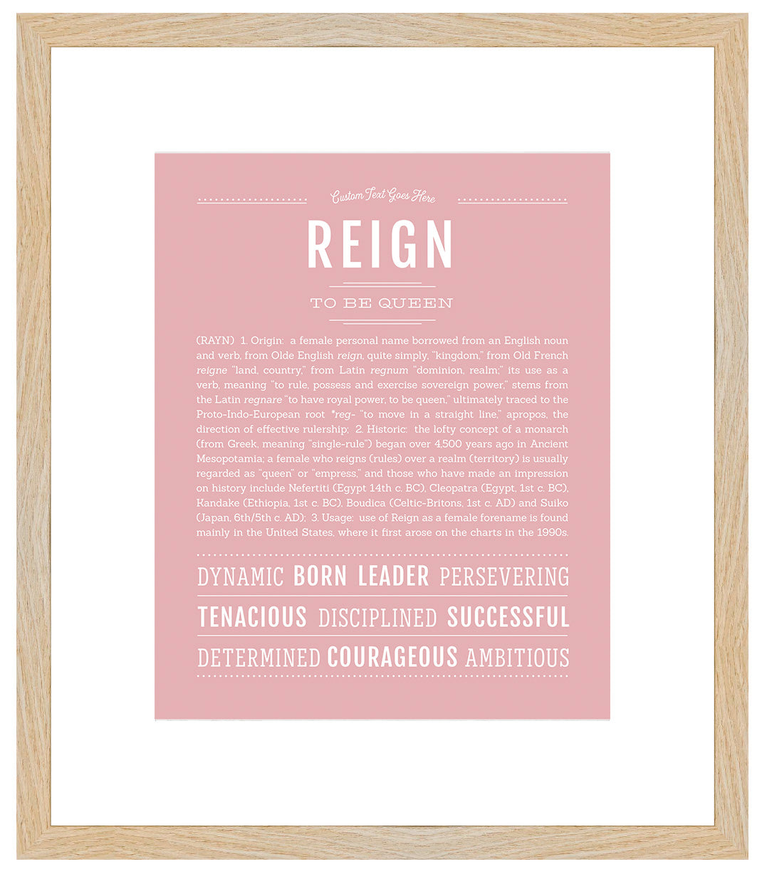 Reign (male) | Name Art Print