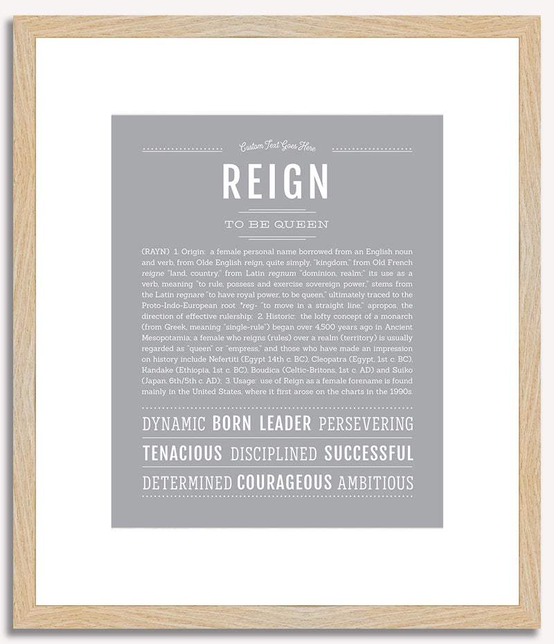 Reign (male) | Name Art Print