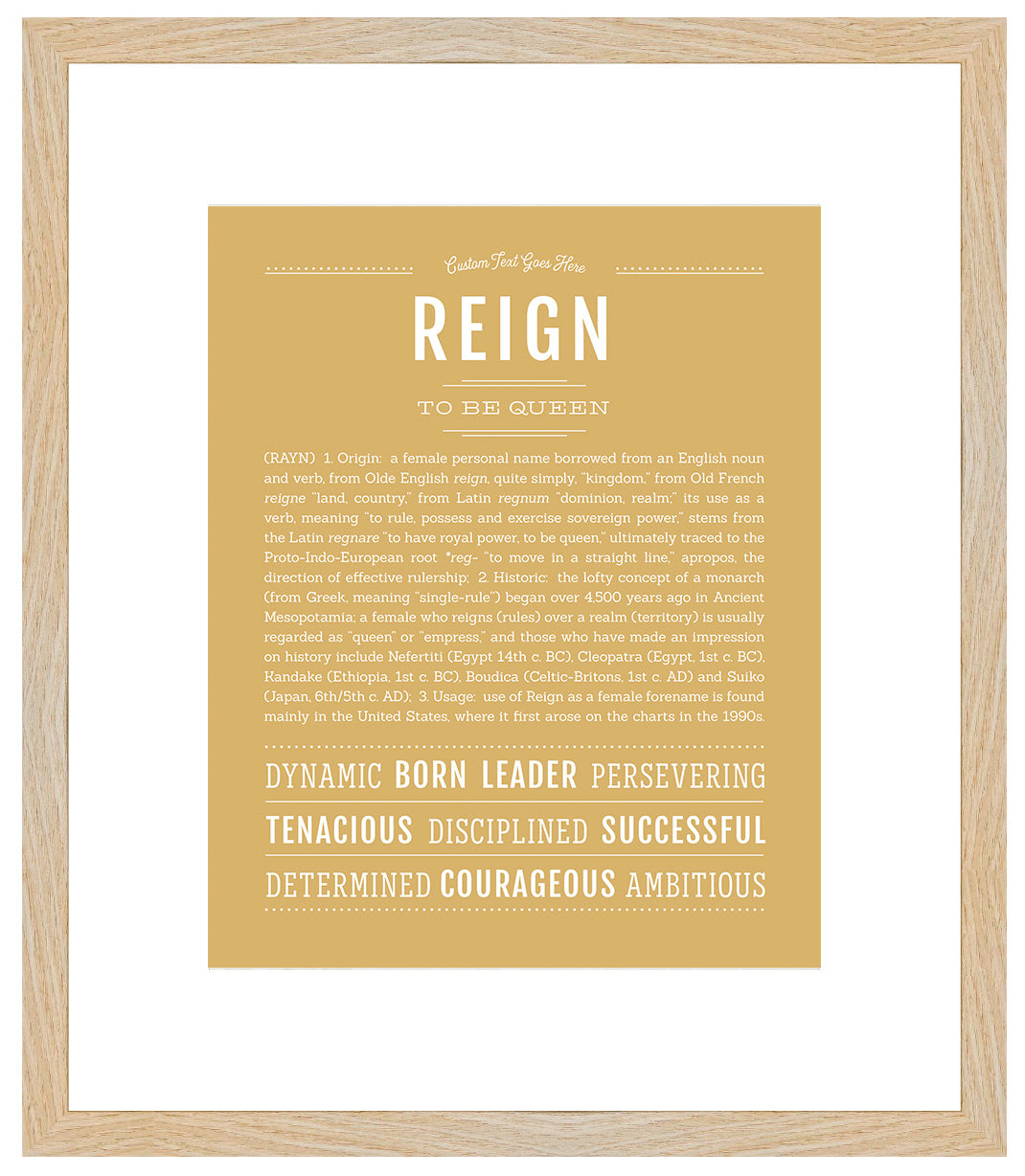 Reign (male) | Name Art Print