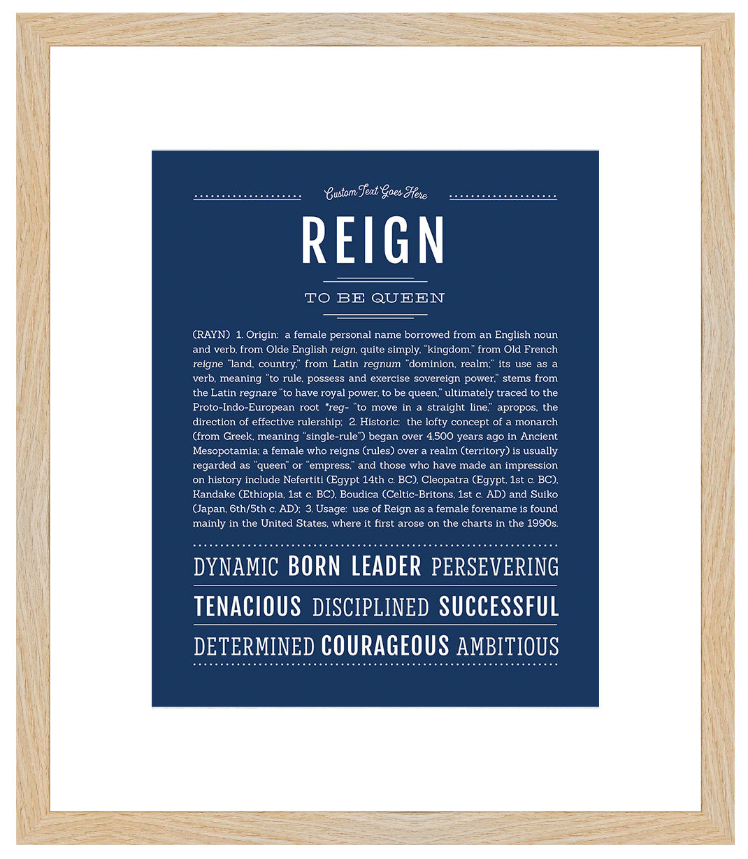 Reign (male) | Name Art Print