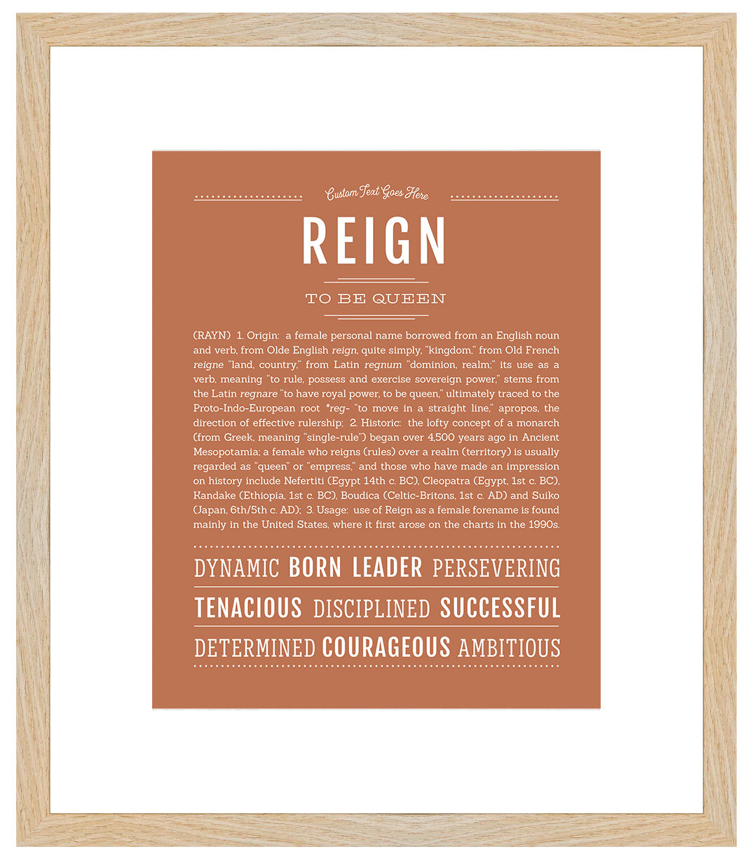 Reign (male) | Name Art Print